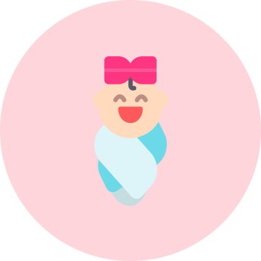 Bebek kız düz simgesi