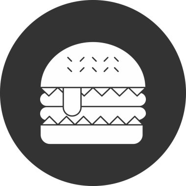 Hamburger ikonu vektör illüstrasyonu