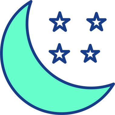 hilal ay ikonu vektör illüstrasyonu