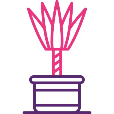 Bir saksıdaki çiçeğin vektör illüstrasyonu