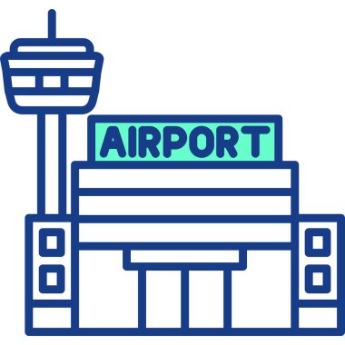 Havaalanı. Web simgesi basit illüstrasyon