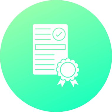 Sertifika ikonu vektör illüstrasyonu
