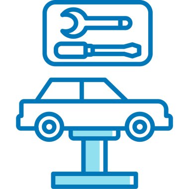 Araba tamiri. Web simgesi basit illüstrasyon