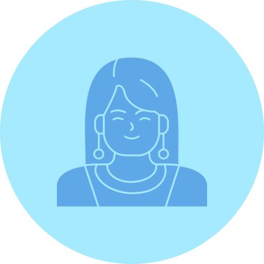 Kadın avatar simgesi, vektör illüstrasyonu