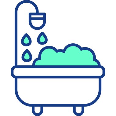 Banyo tuvaleti ikonu, ana hatlarıyla dolu.