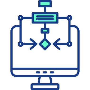 bilgisayar ağı simgesi. Web için dizüstü bilgisayar vektör simgelerinin özet çizimi