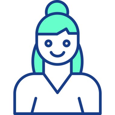 Saç stili ve renk vektörü simgesi olan kadın