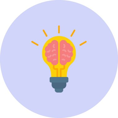 Beyin. Web simgesi basit illüstrasyon