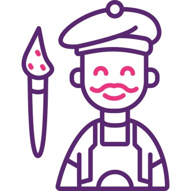 Çiftçi adam simgesi vektör illüstrasyonu