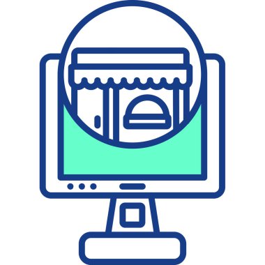 çevrimiçi alışveriş web simgesi basit vektörü