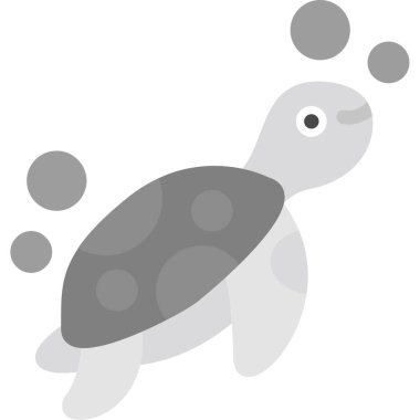 Şirin küçük kaplumbağa, illüstrasyon, beyaz arka planda vektör..