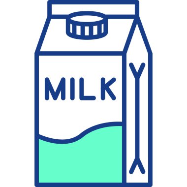 Süt şişesi simgesi renk ana hatları vektörü