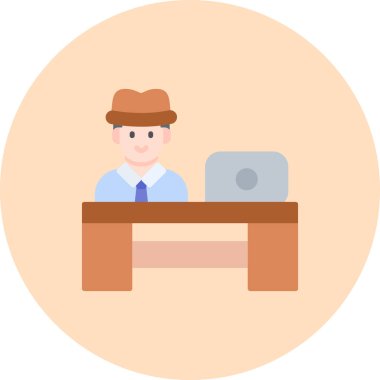 Ofis çalışanı ikonu. vektör illüstrasyonu