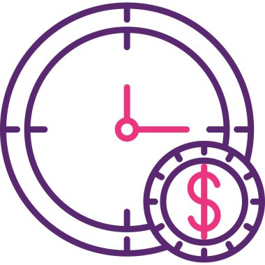 Saat simgesi, vektör illüstrasyonu