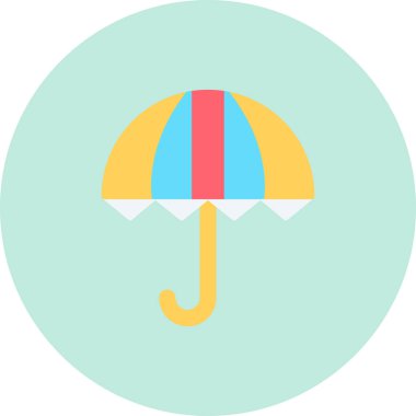 Şemsiye. Web simgesi basit illüstrasyon