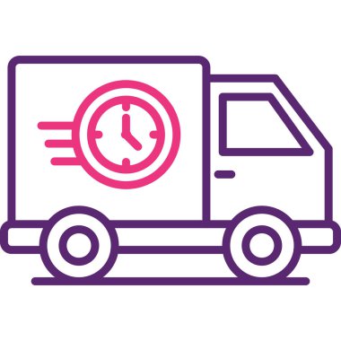 dağıtım aracı simgesi, vektör illüstrasyonu