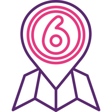 6 numaralı simge vektör illüstrasyonu