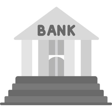 bank düz vektör simgesi