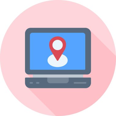 gps konum haritası simgesi düz biçimli