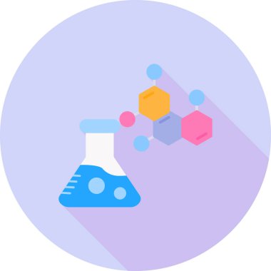 Kimyasal matara web simgesi, basit vektör illüstrasyonu