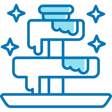 Bir Noel ağacının karikatür simgesinin vektör çizimi