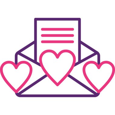 zarf ile mektup ve kalp