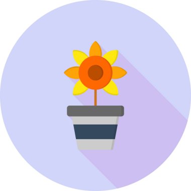 Bir çiçek simgesinin vektör illüstrasyonu