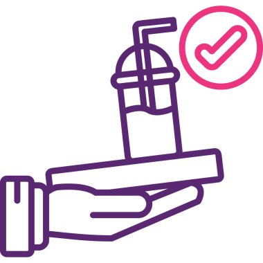 Bir el simgesinin vektör illüstrasyonu