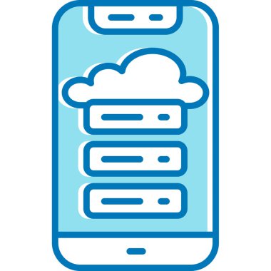 Bulut depolama simgesi. beyaz üzerinde izole edilmiş depolama çizgisi simgesi rengi