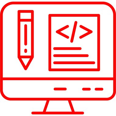 Kodlama. Web simgesi basit illüstrasyon