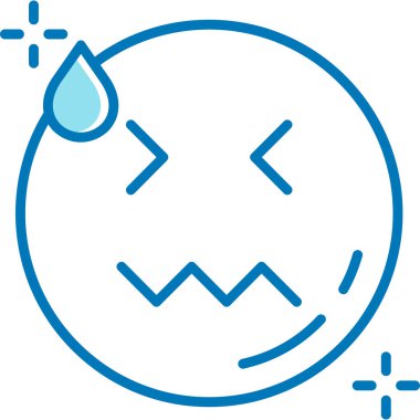 Bir damla suyun mavi ve beyaz ikonunun vektör çizimi