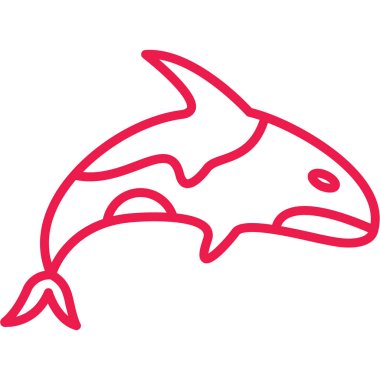 Deniz yunusu vektör simgesi. biçim vektör vuruşu simgesi, kırmızı sembol,