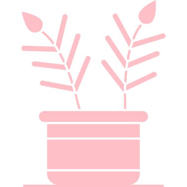 Saksıda bitki var. Web simgesi basit illüstrasyon