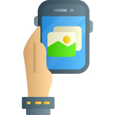 Mobil akıllı saatin vektör düz simgesi