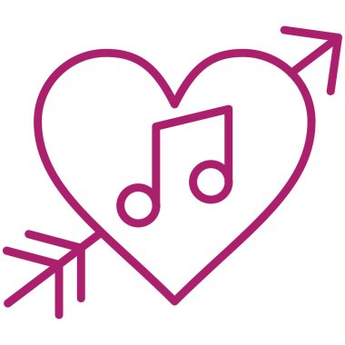 müzik notaları aşk ve aşk kategorisinde kalp simgesi