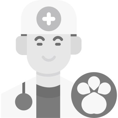 Doktor yassı ikon. Düz biçim simgelerinin gösterimi