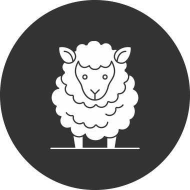 Koyun simgesi, vektör illüstrasyonu