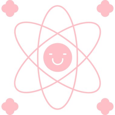 Bir molekülün sevimli çizgi film ikonunun vektör çizimi