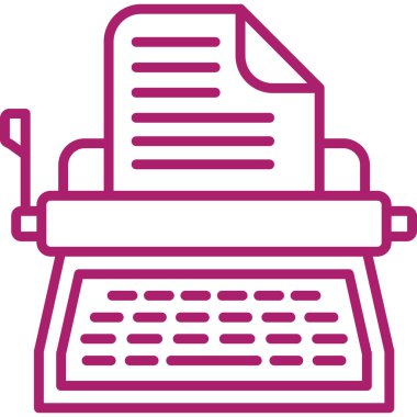 Daktilo. Web simgesi basit illüstrasyon