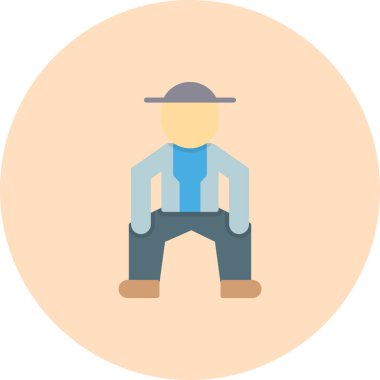 İşçi simgesi, düz stil