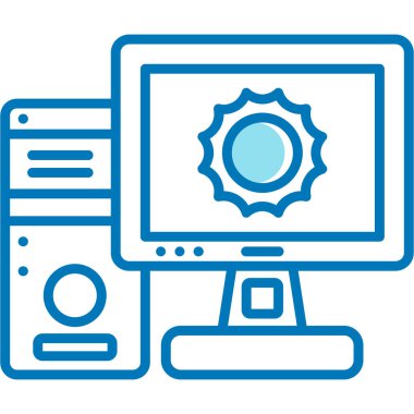 Bilgisayar. Web simgesi basit illüstrasyon