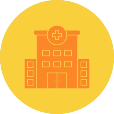 Hastane. Web simgesi basit illüstrasyon