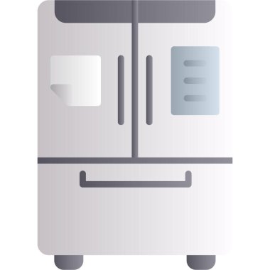 Buzdolabı düz biçim simgesi, mutfak ve pişirme aletleri tema vektör illüstrasyonu