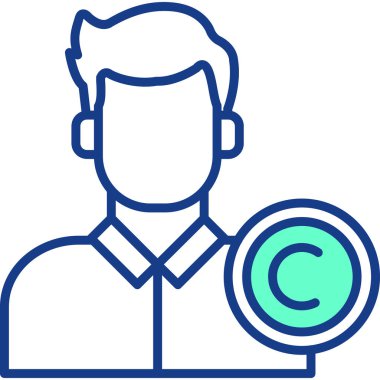 İnsan ve dosya simgesinin vektör illüstrasyonu