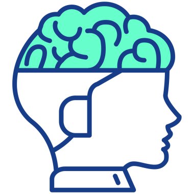 Beyin. Web simgesi basit illüstrasyon