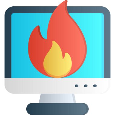 Yangın. Web simgesi basit illüstrasyon