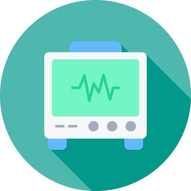 Kalp hızı monitörü web simgesi, vektör illüstrasyonu