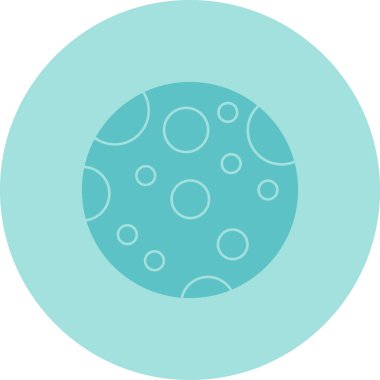 Mavi yuvarlak bir simgenin gösterimi