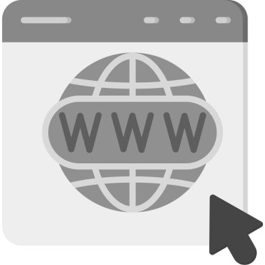 Web tasarım tarayıcı simgesi doldurulmuş ana hatlar biçiminde