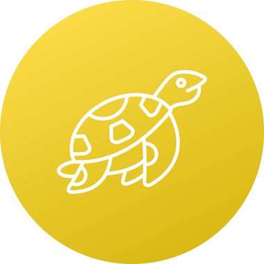 Kaplumbağa simgesi, ana hatlı vektör çizimi